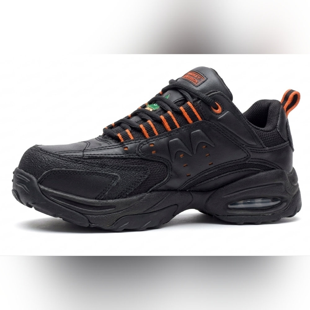 Harley-Davidson Men's Black Leather Athletic Safety Shoe - Picture 4 of 6